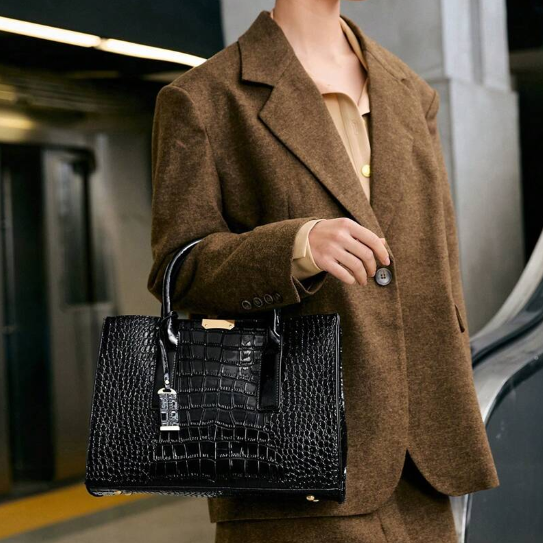 Bolsa Estruturada Croco Mirelle – Miga Sua Bolsa | Elegância e Praticidade