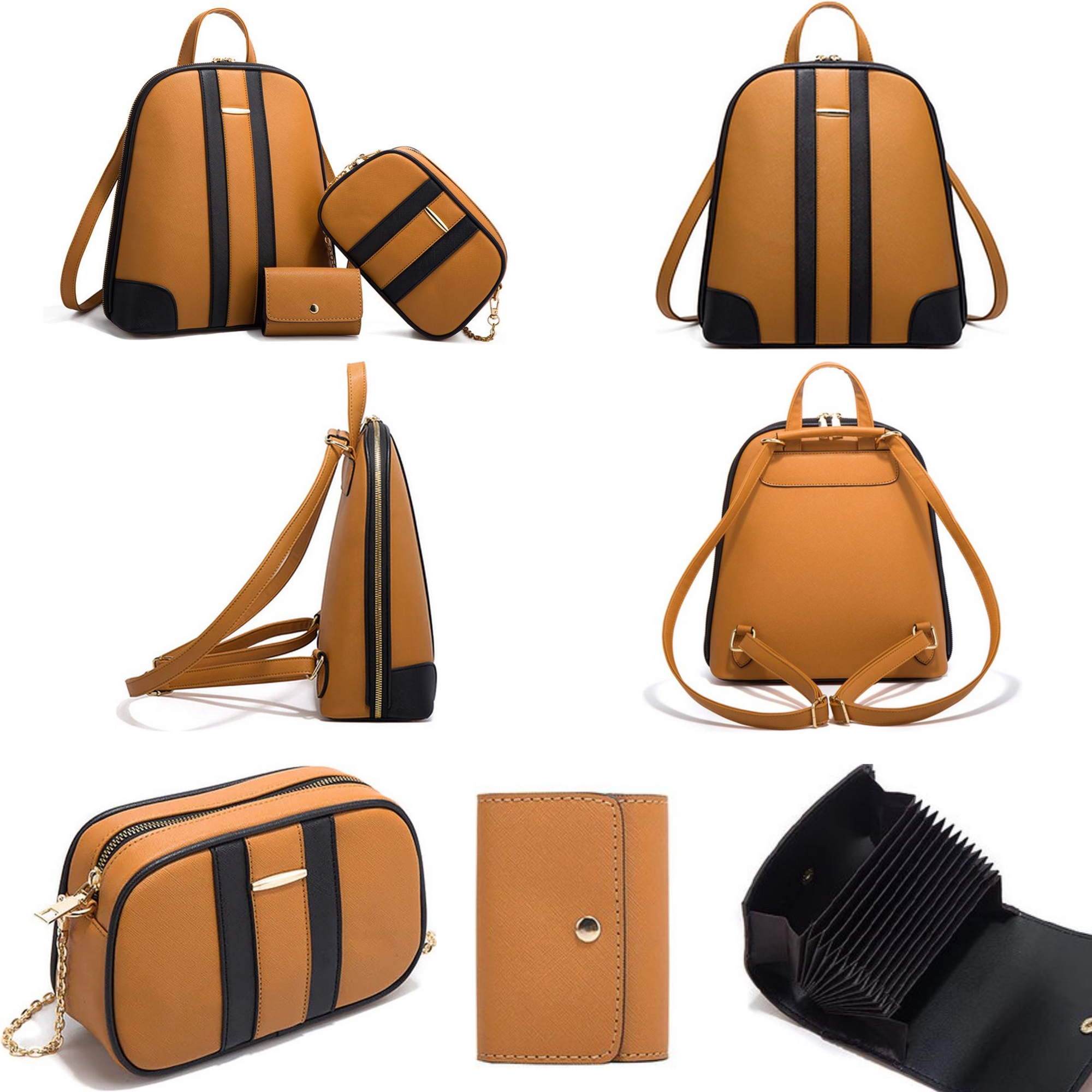 Mochila Feminina Elegante Zaryne + Bolsa e Carteira de Brinde | Miga Sua Bolsa