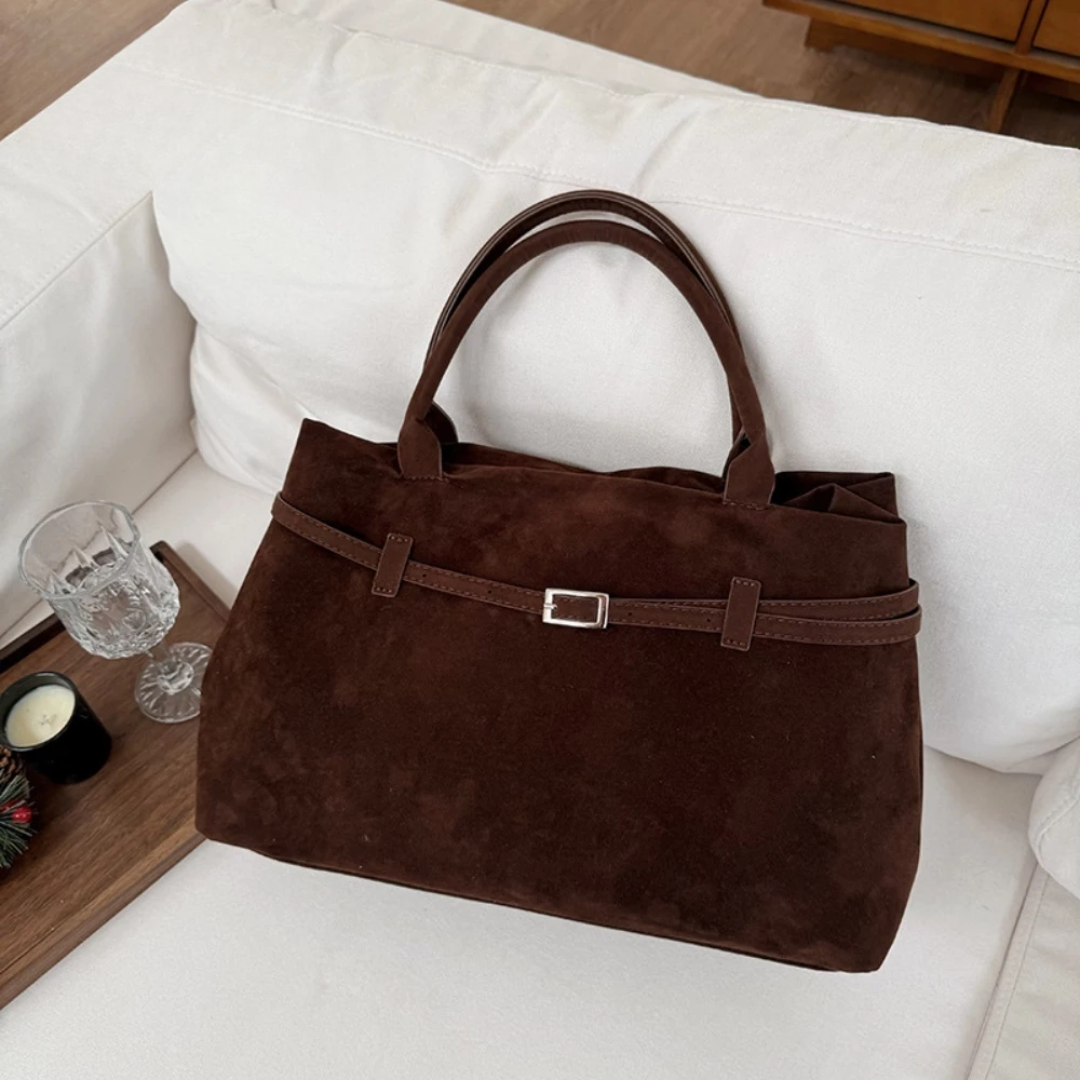 Bolsa Tote em Camurça Auriane – Miga Sua Bolsa | Elegância e Sofisticação