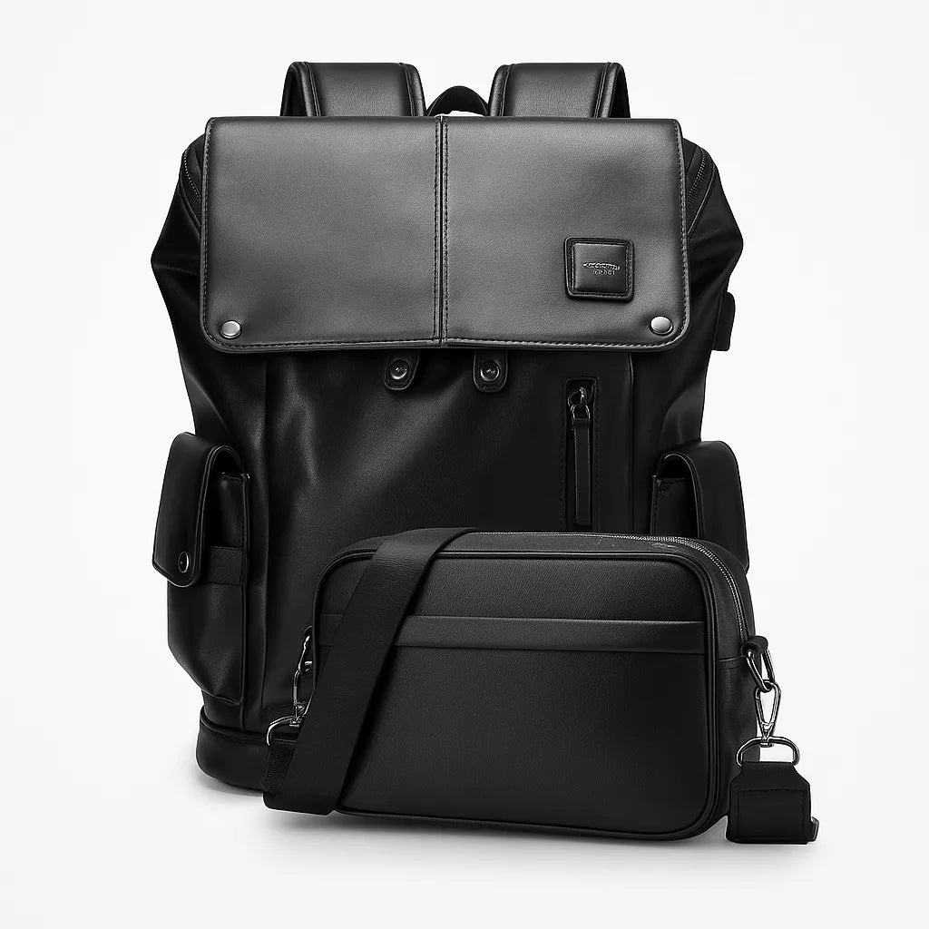 Mochila Executiva de Couro Premium + USB | Allegante Leather II
