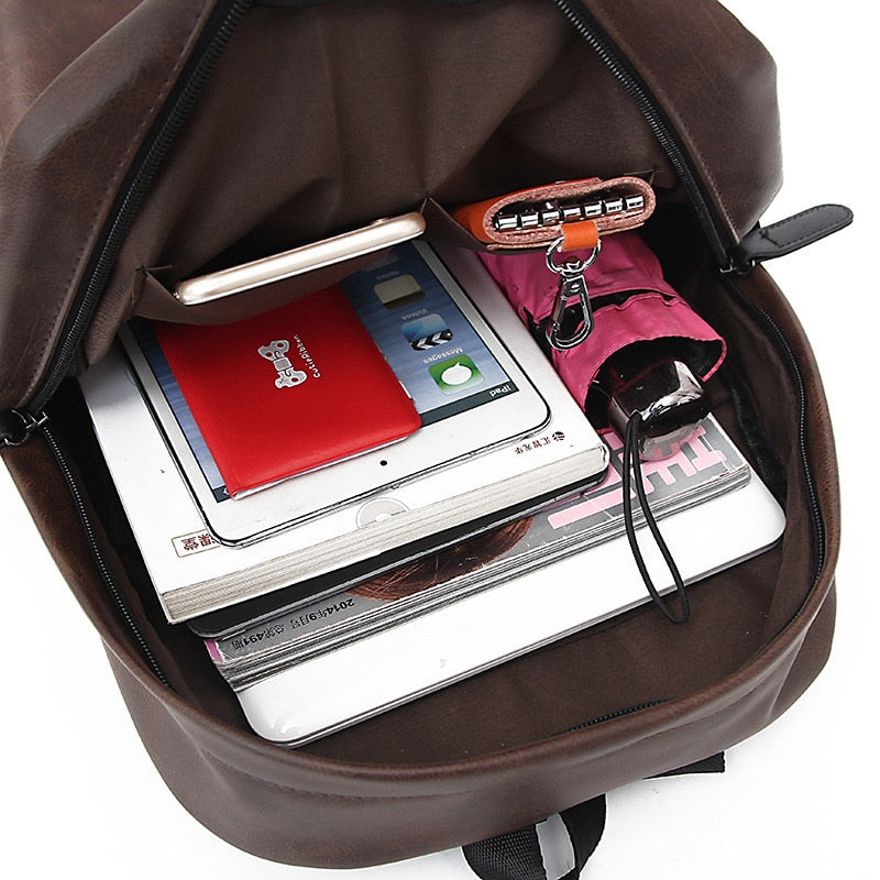 Mochila De Couro Masculino Moderna