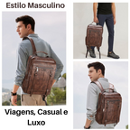 Mochila de Couro Masculino Jeep para Dia-a-Dia