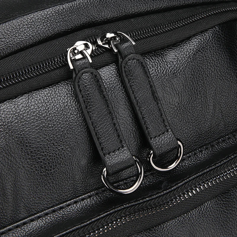 Mochila de Couro Masculino Carbono