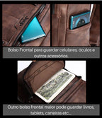 Mochila de Couro Masculino Jeep para Dia-a-Dia