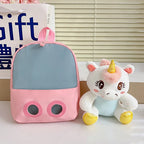 Mochila Infantil Unicórnio com Ursinho Pelúcia