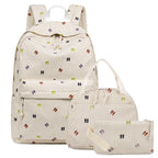 Mochila Escolar de Veludo kit 3 Peças – Olivia