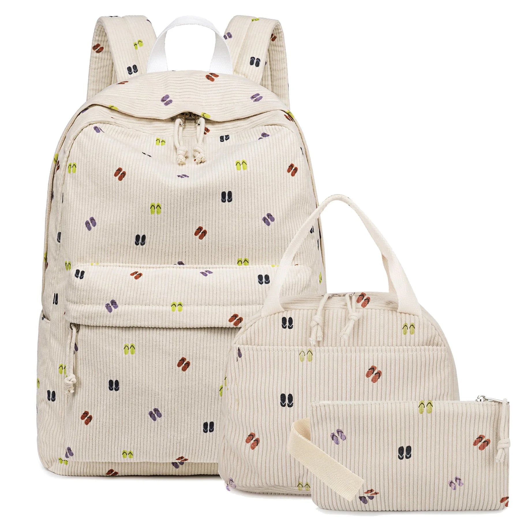 Mochila Escolar de Veludo kit 3 Peças – Olivia