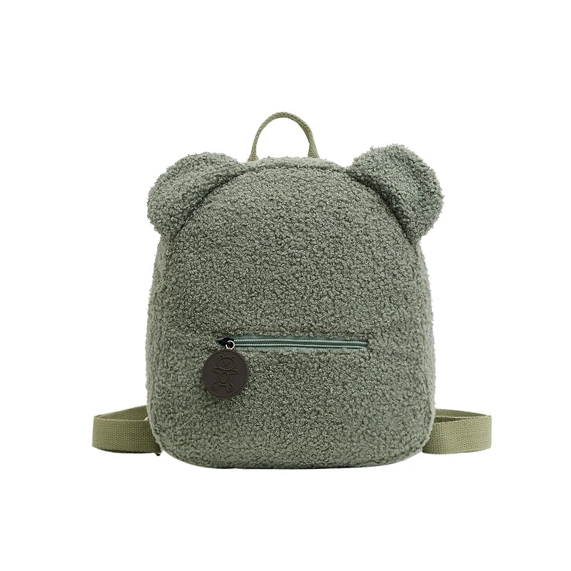 Mochila com Orelhinhas de Urso Peluciada  para Escola e Passeios – Lenny