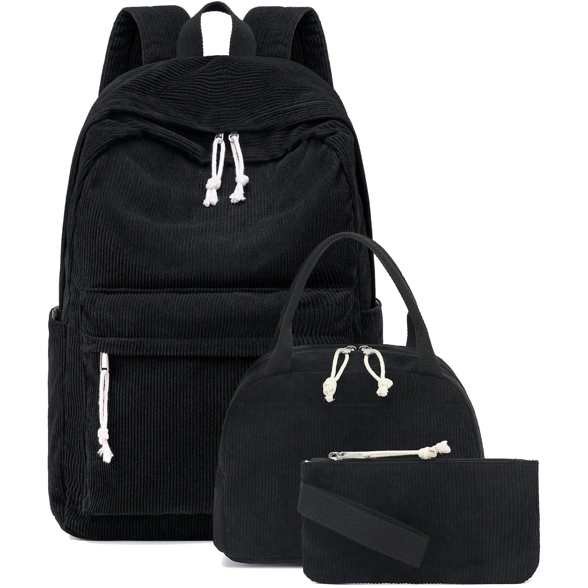 Mochila Escolar de Veludo kit 3 Peças – Olivia