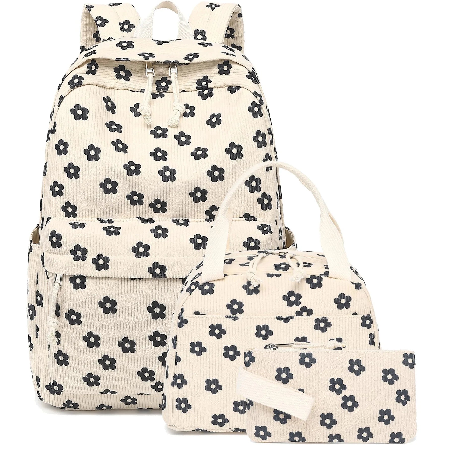 Mochila Escolar de Veludo kit 3 Peças – Olivia