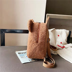 Mochila com Orelhinhas de Urso Peluciada  para Escola e Passeios – Lenny