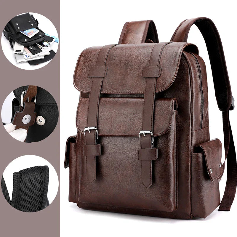 Mochila Executiva de Couro para Laptop Grande | Estilo Casual Premium | Casualle Urban II