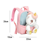 Mochila Infantil Unicórnio com Ursinho Pelúcia