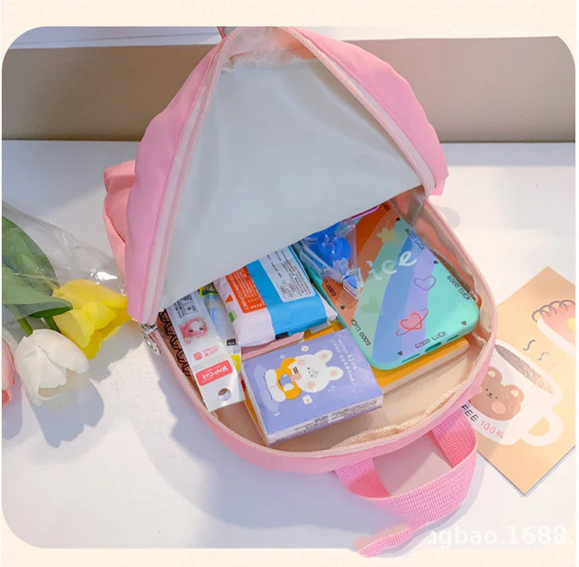 Mochila Infantil Unicórnio com Ursinho Pelúcia