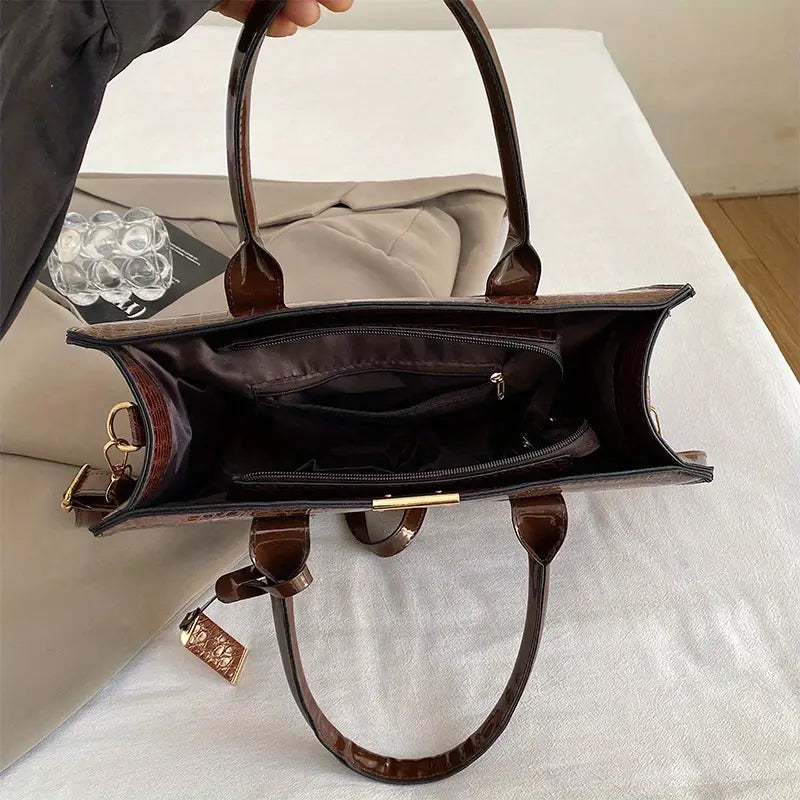 Bolsa Estruturada Croco Mirelle – Miga Sua Bolsa | Elegância e Praticidade