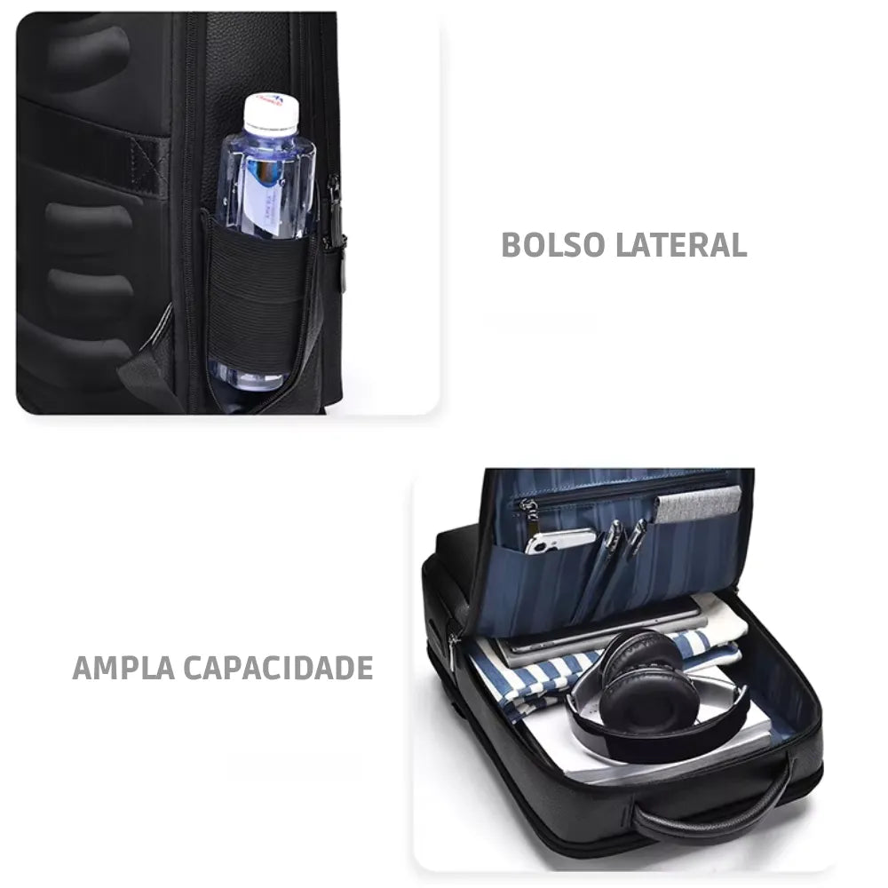 Mochila Executiva de Couro com USB | Allegante Leather
